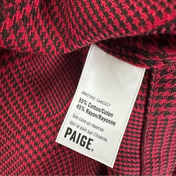 NWT PAIGE Isabelle Dress Rumba Red Check Raw Ruffle Size S - Picture 10 of 11